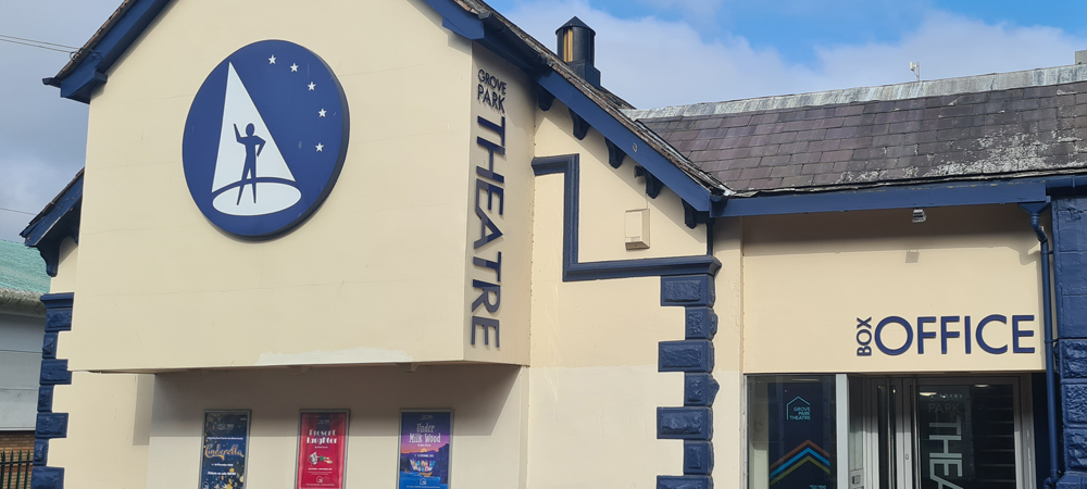 Exterior of Grove Park Theatre in Wrexham town centre